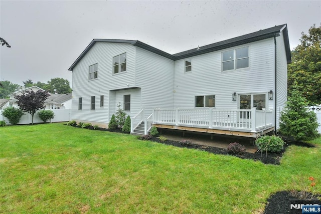 415 Bailey Rd, Paramus, NJ 07652 - rear view of house featuring a wooden deck