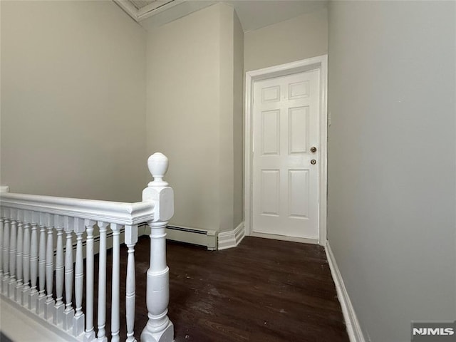1 9th Ave, East Orange, NJ 07018 - hallway with dark wood finished floors and an upstairs landing