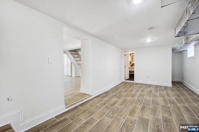 26 Lake, North Haledon, NJ 07508 - basement with stairway and wood finished floors