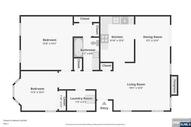 7 Eakens Ct, Mahwah, NJ 07430 - view of floor plan / room layout