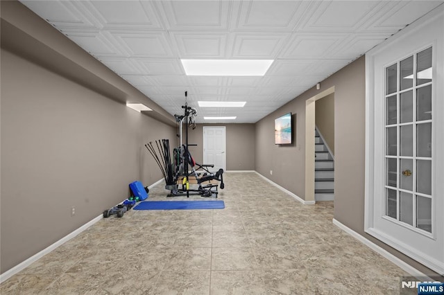 8 Fieldstone Dr, Kinnelon Borough, NJ 07405 - exercise room with baseboards