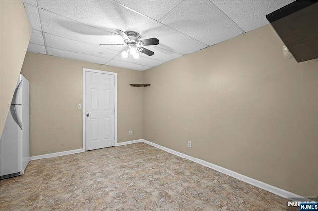 8 Fieldstone Dr, Kinnelon Borough, NJ 07405 - unfurnished bedroom with ceiling fan and a paneled ceiling