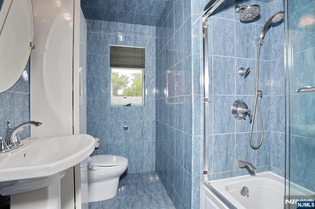 39-23 Pershing St, Fair Lawn, NJ 07410 - full bathroom with tile walls and  shower combination