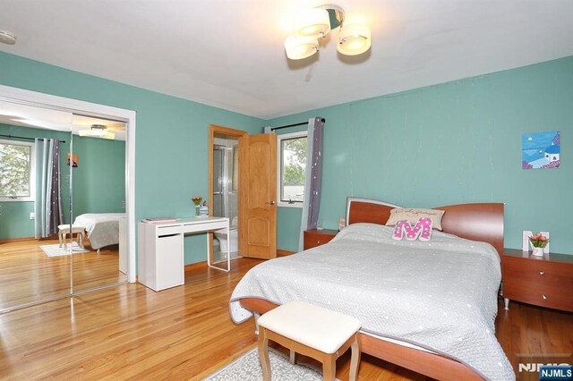 39-23 Pershing St, Fair Lawn, NJ 07410 - bedroom with multiple windows, wood finished floors, and a closet