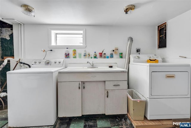 116 Berkeley Ave, Bloomfield, NJ 07003 - washroom with independent washer and dryer and cabinet space