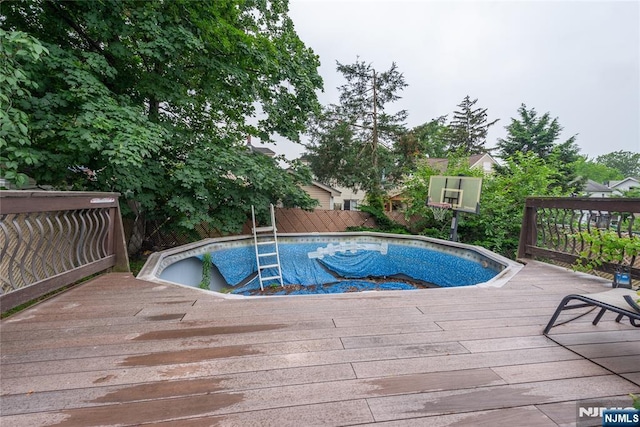 23 Preston St, Ridgefield Park, NJ 07660 - view of pool featuring a wooden deck