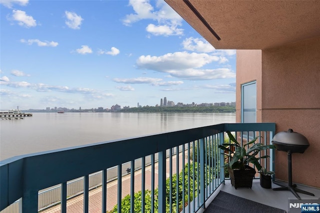 207 Jefferson Ct, Edgewater, NJ 07020 - balcony featuring a water view and a grill
