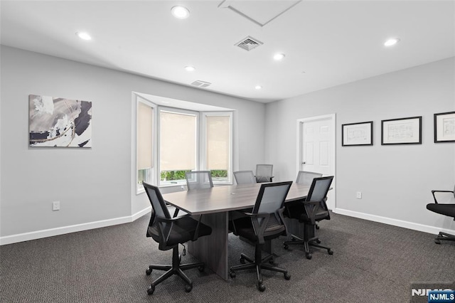 207 Jefferson Ct, Edgewater, NJ 07020 - home office with recessed lighting and dark carpet