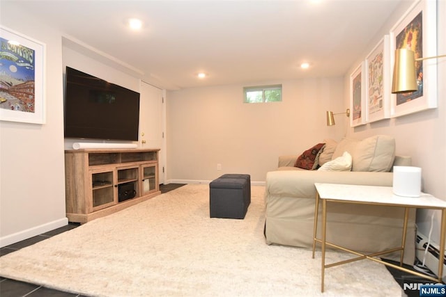 4 4th St, Park Ridge, NJ 07656 - living room with recessed lighting and baseboard heating