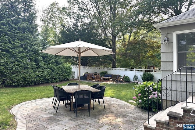4 4th St, Park Ridge, NJ 07656 - fenced backyard featuring outdoor dining space and a patio area