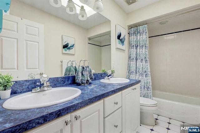 11 Katharina Pl, Twp Of Washington, NJ 07676 - bathroom with double vanity, shower / bath combo, and a chandelier