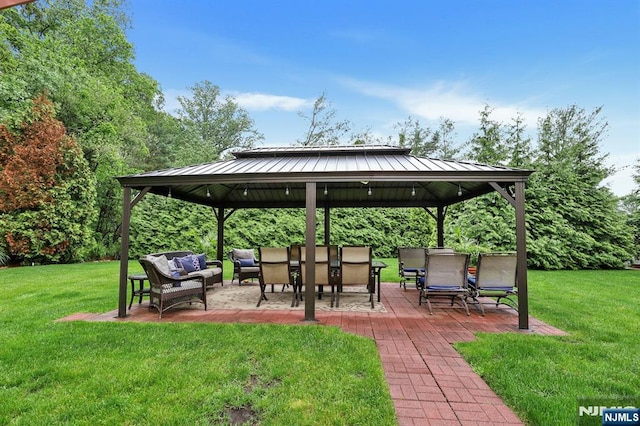 11 Katharina Pl, Twp Of Washington, NJ 07676 - view of patio / terrace featuring a gazebo and outdoor lounge area