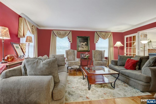 11 Katharina Pl, Twp Of Washington, NJ 07676 - living area featuring ornamental molding and wood finished floors