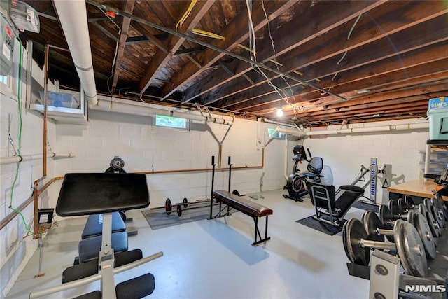 306 Boulevard, Pequannock Township, NJ 07444 - exercise area featuring concrete block wall