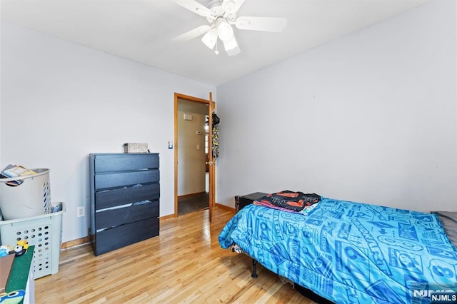 132 17th St, Prospect Park, NJ 07508 - bedroom with wood finished floors and ceiling fan