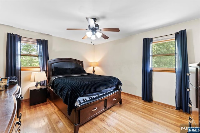 132 17th St, Prospect Park, NJ 07508 - bedroom featuring light wood-style floors and a ceiling fan