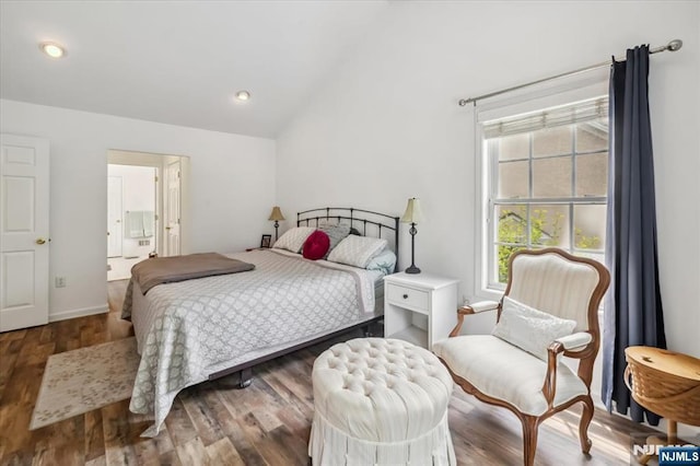 66 Spruce Ln, North Haledon, NJ 07508 - bedroom with vaulted ceiling and wood finished floors