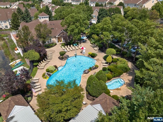 66 Spruce Ln, North Haledon, NJ 07508 - aerial view of residential area with a pool area