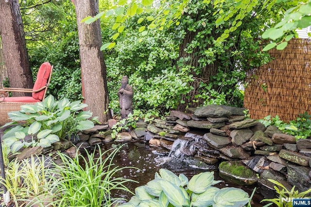 34 Harding Rd, Glen Rock, NJ 07452 - exterior view of a garden pond