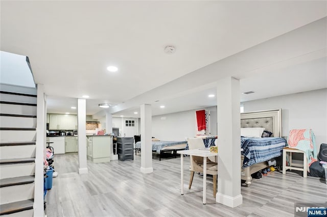 695 Midland Ave, Garfield, NJ 07026 - interior space with recessed lighting, stairway, and light wood finished floors