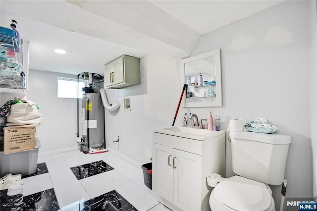 695 Midland Ave, Garfield, NJ 07026 - bathroom with gas water heater and vanity