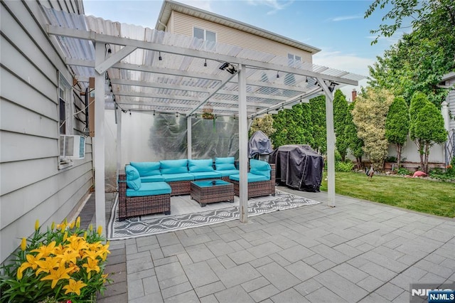 695 Midland Ave, Garfield, NJ 07026 - view of patio / terrace with an outdoor hangout area, a pergola, and area for grilling