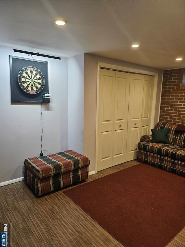 100 Grove St, Waldwick, NJ 07463 - living area with baseboards and recessed lighting