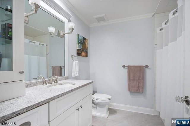 4 Lowell Ct Unit 704, Teaneck, NJ 07666 - bathroom with ornamental molding, vanity, and a shower with shower curtain