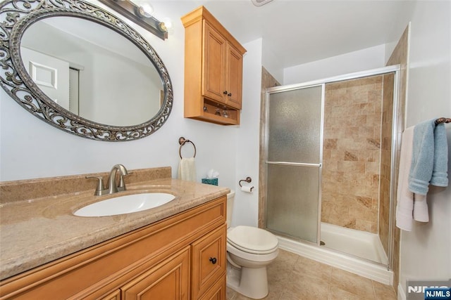 462 Poets Way, Mahwah, NJ 07430 - full bathroom featuring a stall shower, vanity, and tile patterned floors