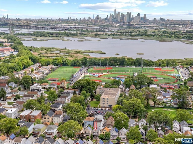 422 Davis Ave, Kearny, NJ 07032 - drone / aerial view of skyline and a large body of water