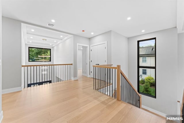 172 Birchwood, Old Tappan, NJ 07675 - hallway featuring wood finished floors, an upstairs landing, and recessed lighting