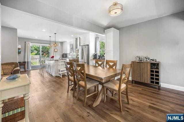 41 S Demarest Ave, Bergenfield, NJ 07621 - dining room featuring dark wood-style floors and recessed lighting