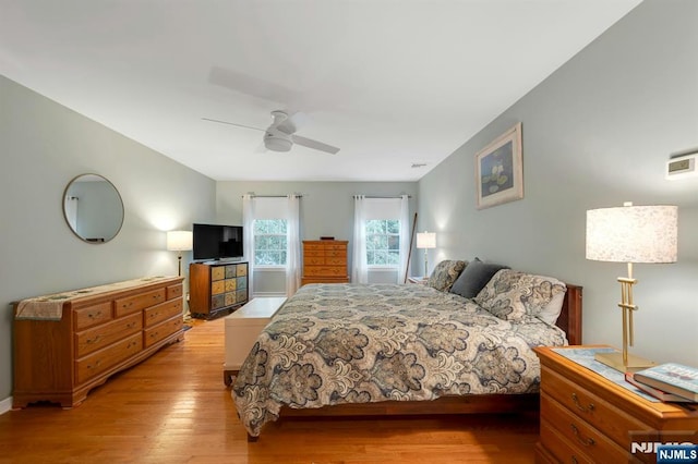 552 Godwin Ave, Midland Park, NJ 07432 - bedroom featuring light wood-style flooring and a ceiling fan