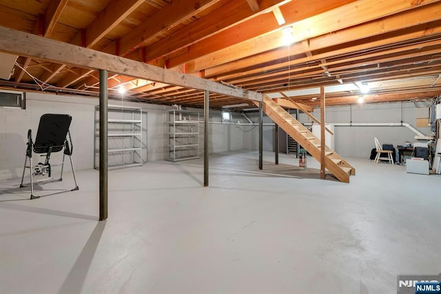 552 Godwin Ave, Midland Park, NJ 07432 - unfinished below grade area featuring stairway