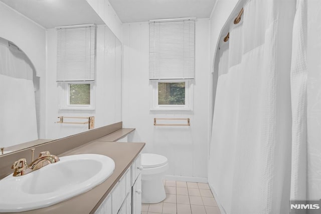 0-04 Pine Ave, Fair Lawn, NJ 07410 - full bathroom with vanity, tile patterned floors, and curtained shower