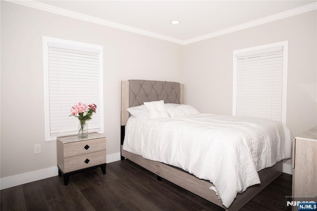 35 3rd Ave, Little Falls, NJ 07424 - bedroom featuring crown molding, dark wood finished floors, and recessed lighting