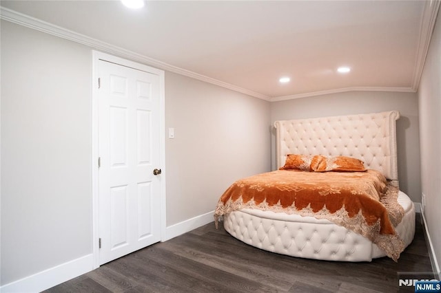 35 3rd Ave, Little Falls, NJ 07424 - bedroom featuring recessed lighting, dark wood-style flooring, and ornamental molding