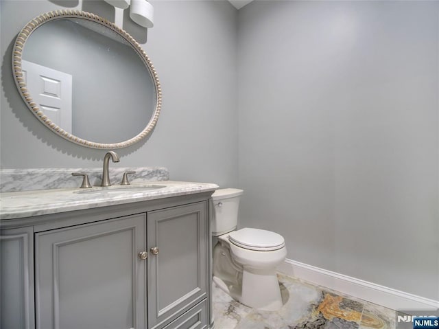 345 Creek Bed Rd, Mountainside, NJ 07092 - bathroom with vanity and marble look tile flooring
