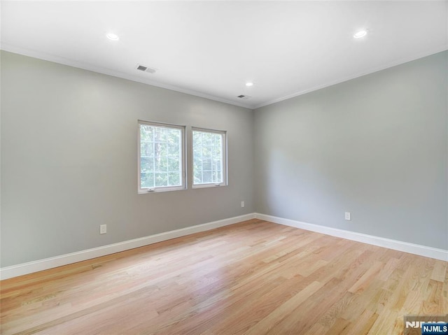 345 Creek Bed Rd, Mountainside, NJ 07092 - empty room with light wood-type flooring, crown molding, and recessed lighting