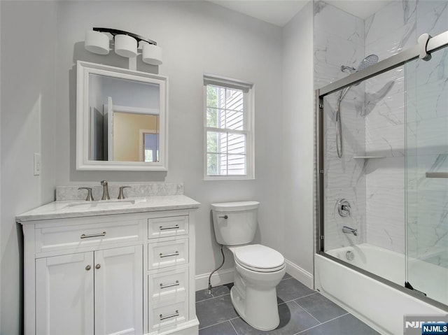 345 Creek Bed Rd, Mountainside, NJ 07092 - bathroom featuring vanity, combined bath / shower with glass door, and tile patterned flooring