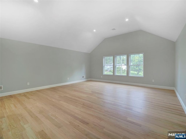 345 Creek Bed Rd, Mountainside, NJ 07092 - additional living space featuring light wood-style floors, lofted ceiling, and recessed lighting