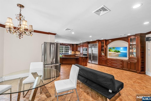 82 Jackson Dr, Cresskill, NJ 07626 - dining area featuring recessed lighting and a chandelier