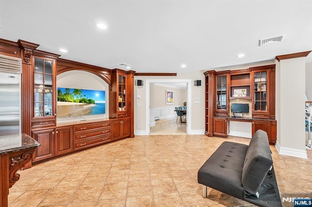 82 Jackson Dr, Cresskill, NJ 07626 - sitting room featuring recessed lighting and wainscoting