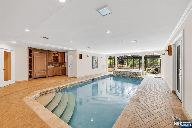 82 Jackson Dr, Cresskill, NJ 07626 - view of swimming pool with a pool with connected hot tub