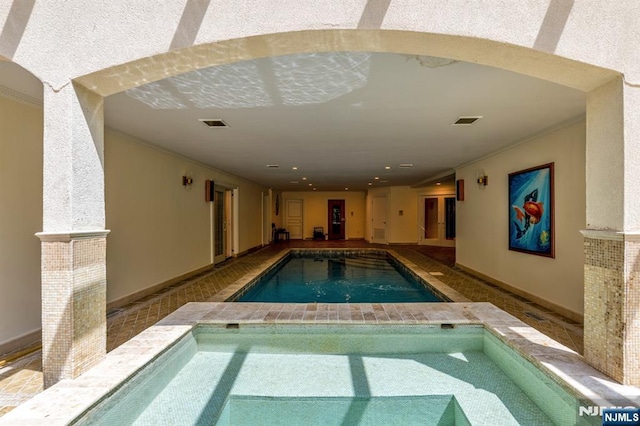 82 Jackson Dr, Cresskill, NJ 07626 - indoor pool with an in-ground hot tub