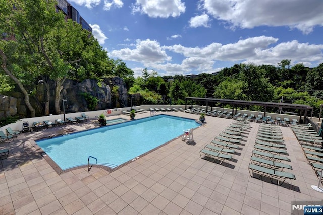 250 Gorge Rd Unit 16D, Cliffside Park, NJ 07010 - community pool with a patio