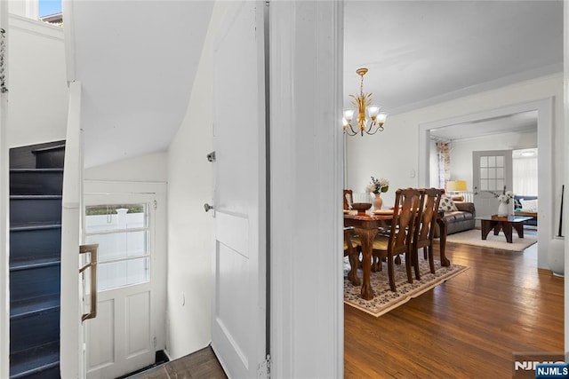 19 Mckinley Ave, West Orange, NJ 07052 - foyer with a chandelier, healthy amount of natural light, and dark wood-type flooring