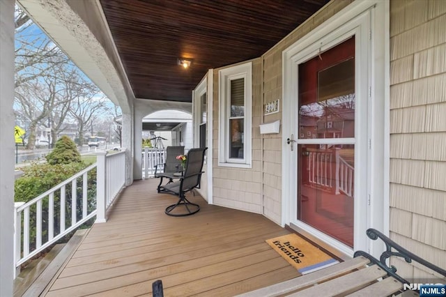 460 River Rd, Bogota, NJ 07603 - view of wooden porch