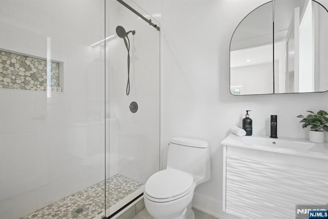 44 N Ashby Ave, Livingston, NJ 07039 - full bathroom featuring a stall shower and vanity