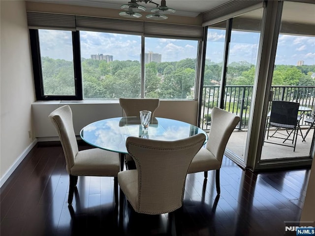 6 Horizon Rd Unit 604, Fort Lee, NJ 07024 - dining space featuring dark wood-style floors and baseboards